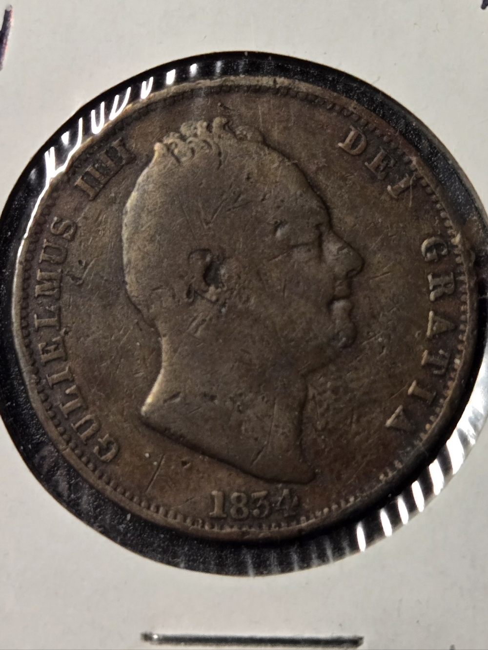 1834 Great Britain Half Penny - King William IV - Antique British Copper Coin